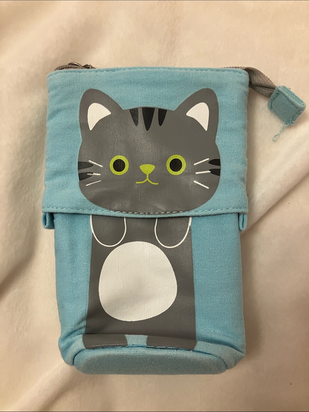 Angoo Blue Cat pop up Pouch - Cute Kitty Design
